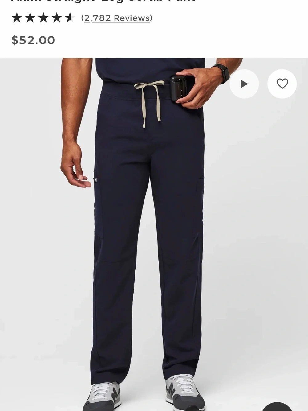 FIGS Men's Navy Cargo Scrub Pants